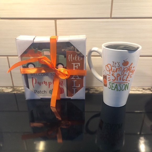 Other - NWT Bundle Coffee Mug and Fall Decor Set